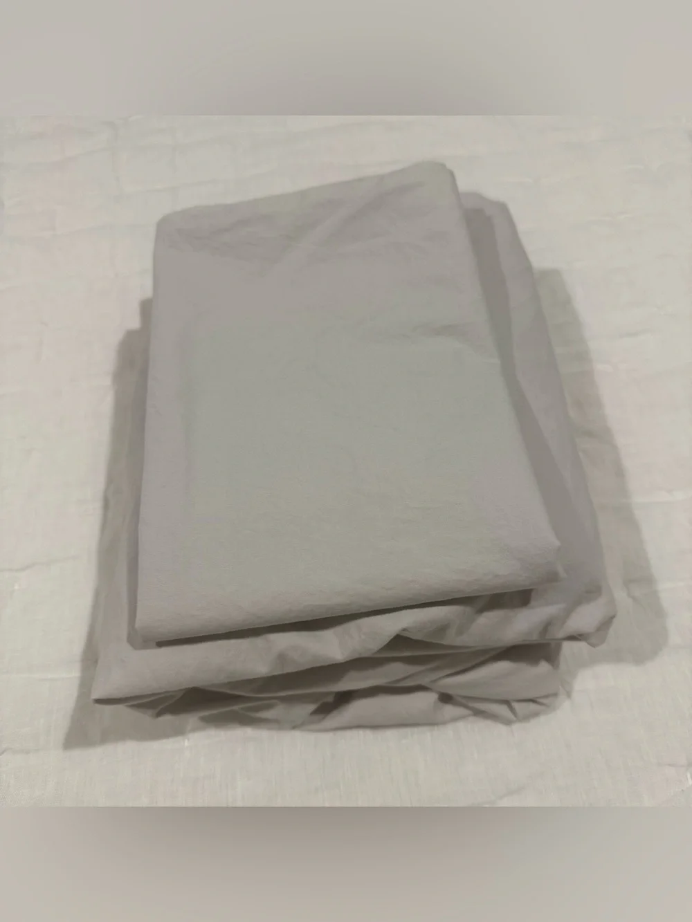 New Quince Organic Crisp Percale Fitted Sheet Set Twin XL Mist (Light Grey Blue)